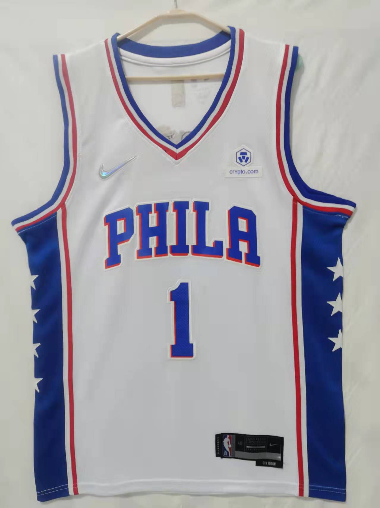 Men Philadelphia 76ers 1 Harden White Nike Game 2022 NBA Jerseys